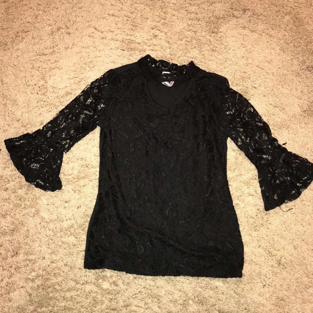 formal black lace shirt